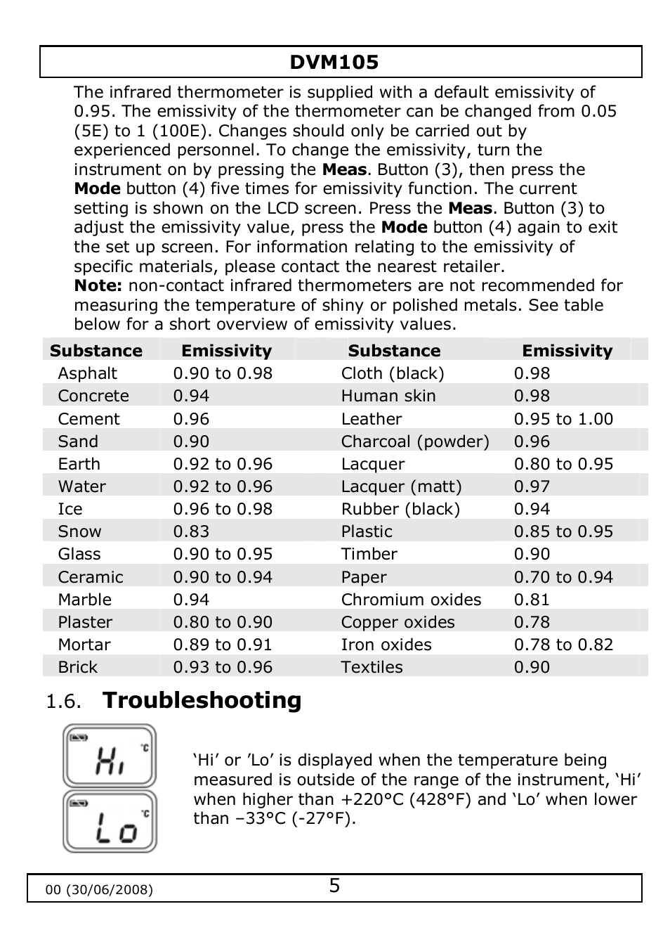 Troubleshooting | Velleman DVM105 User Manual | Page 5 / 31