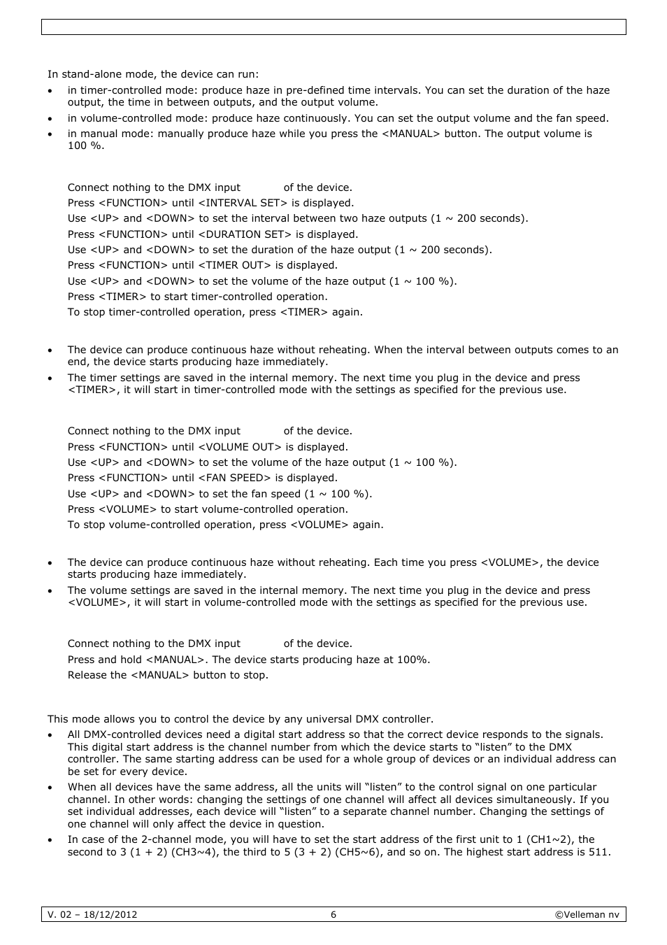 Velleman LX500 User Manual | Page 6 / 32