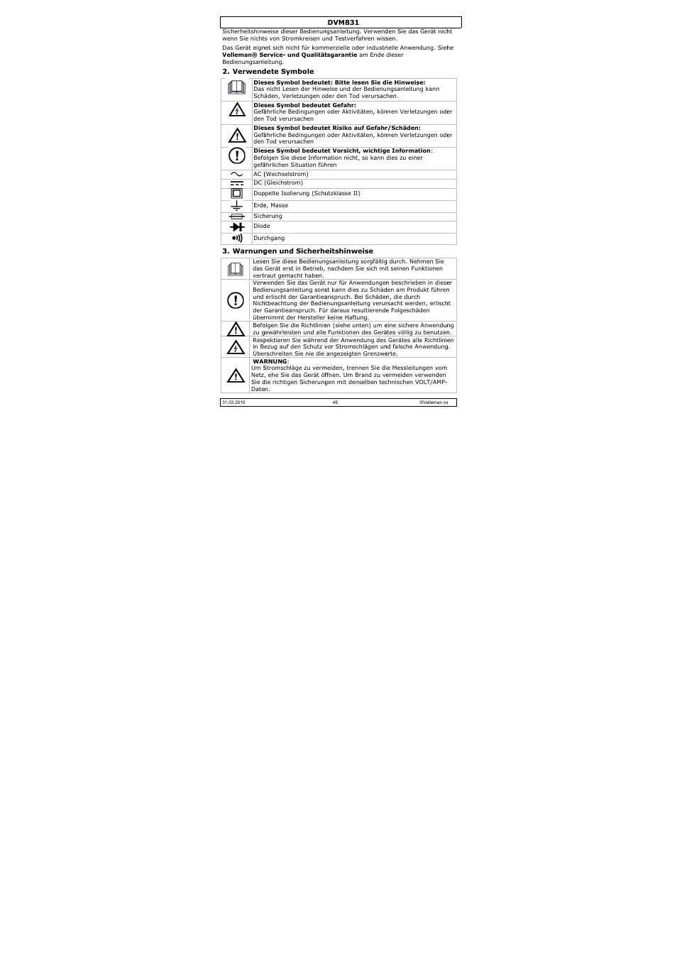 Velleman DVM831 User Manual | Page 46 / 60