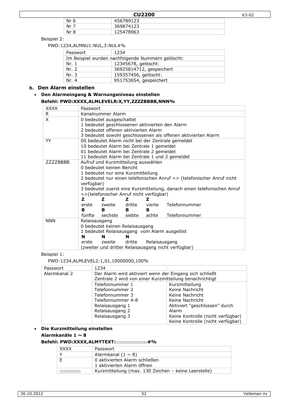 Velleman CU2200 User Manual | Page 52 / 58
