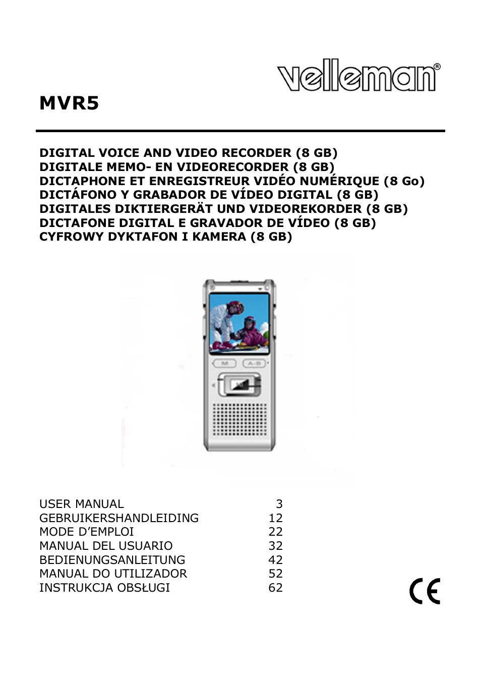 Velleman MVR5 User Manual | 78 pages