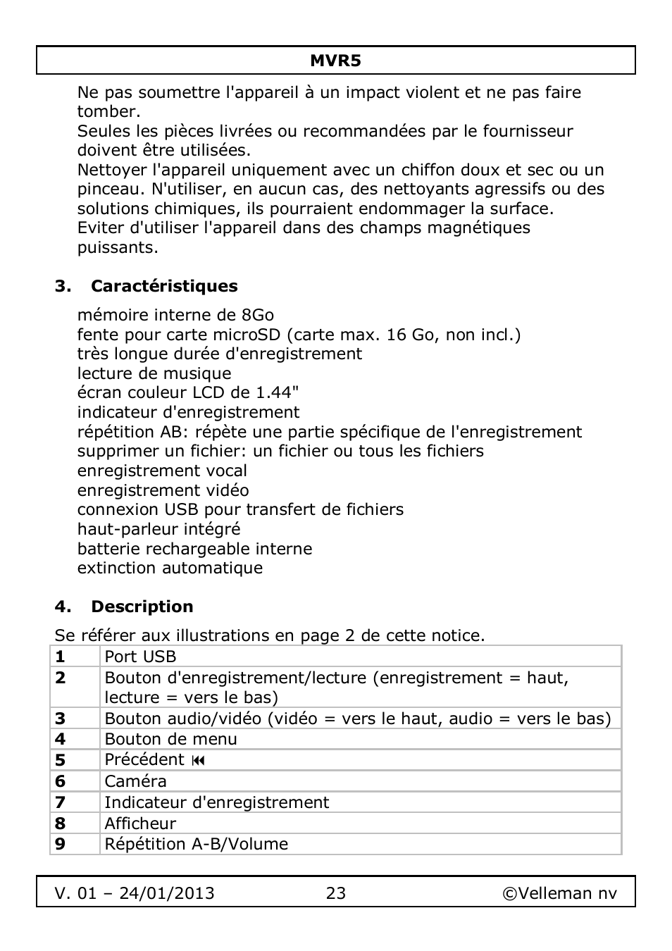 Velleman MVR5 User Manual | Page 23 / 78