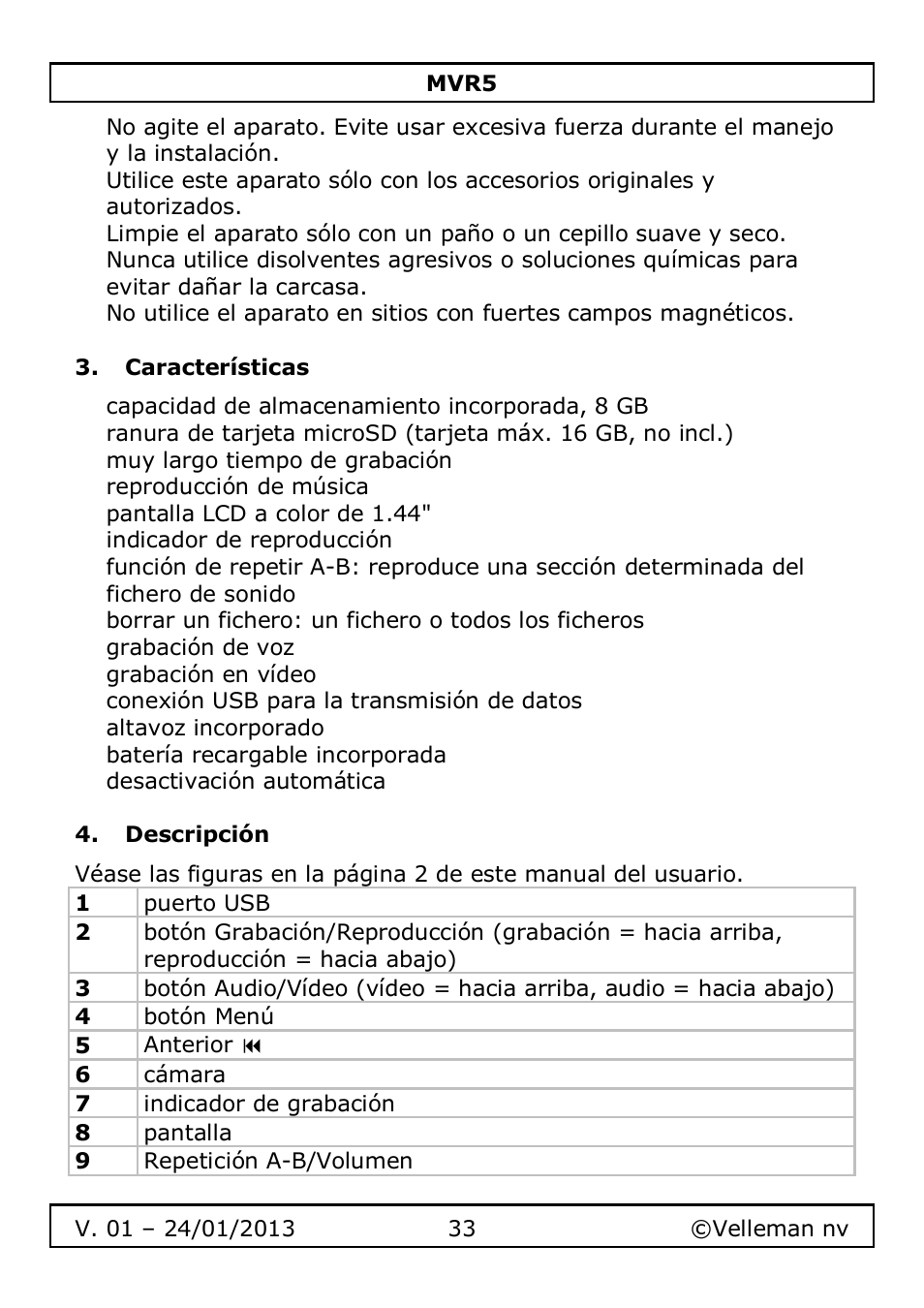 Velleman MVR5 User Manual | Page 33 / 78