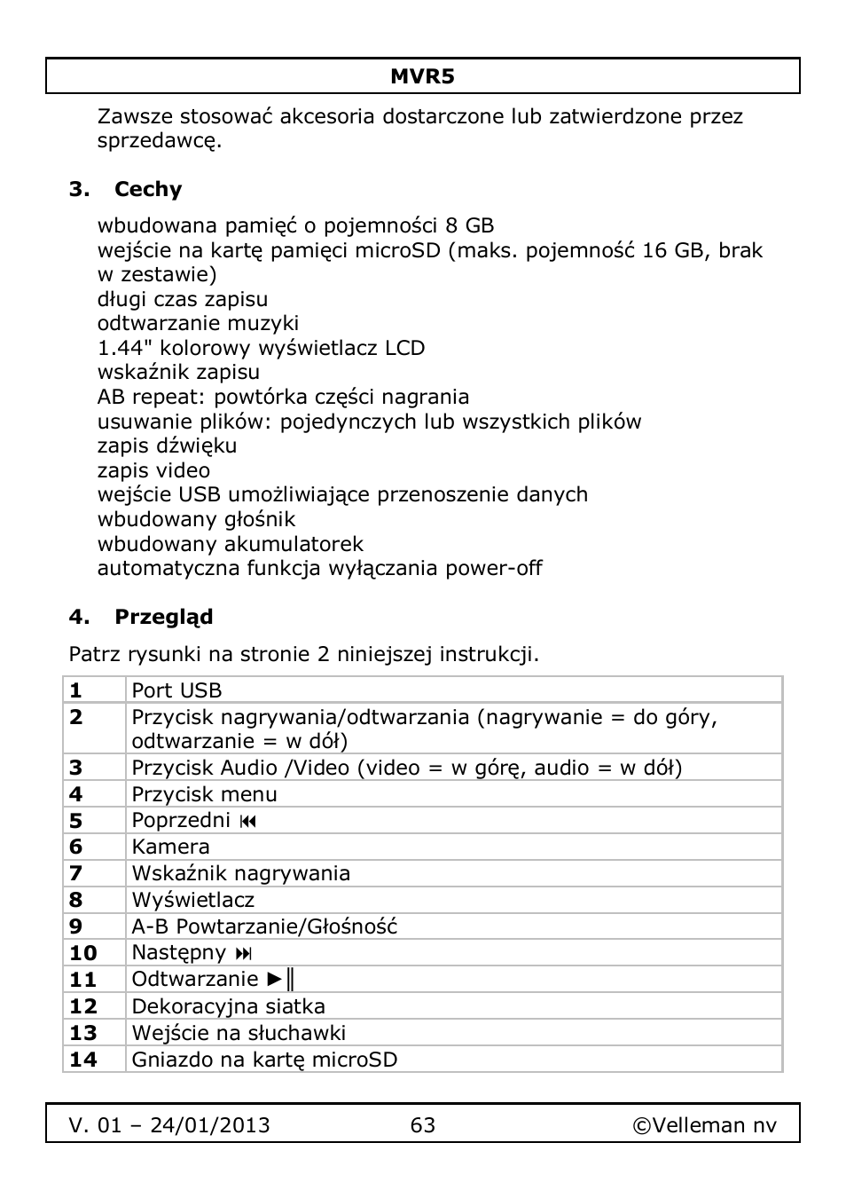 Velleman MVR5 User Manual | Page 63 / 78