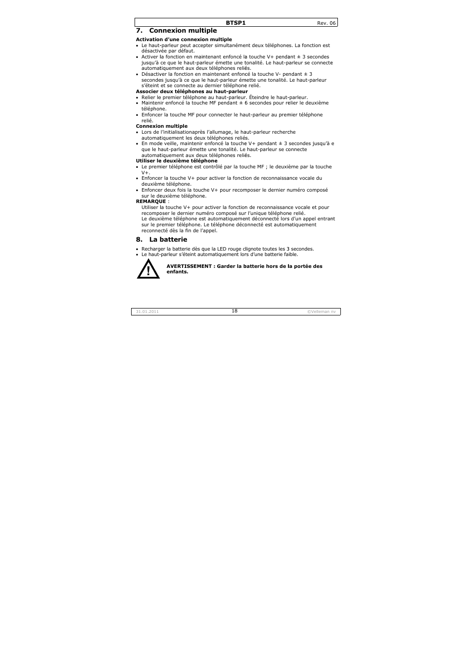 Velleman BTSP1 User Manual | Page 18 / 45