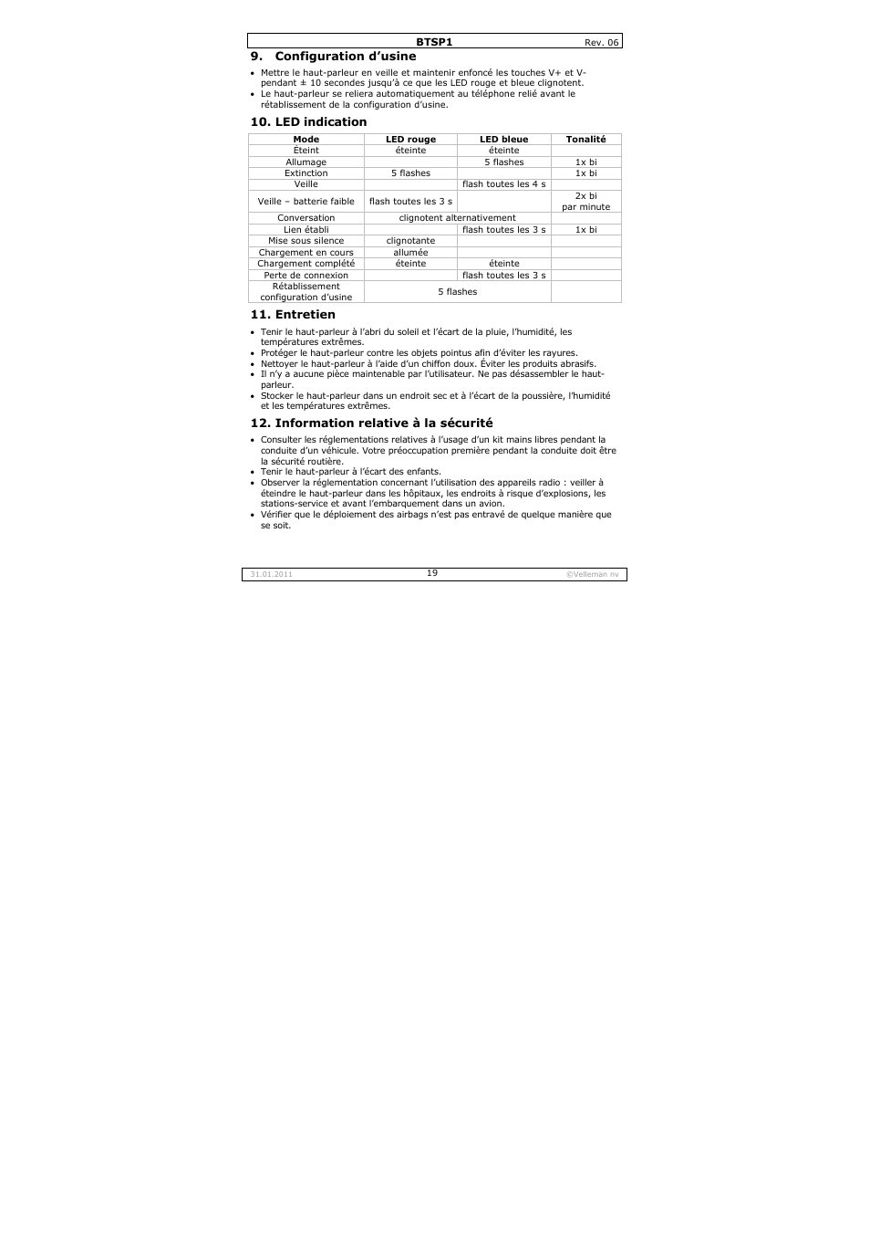 Velleman BTSP1 User Manual | Page 19 / 45