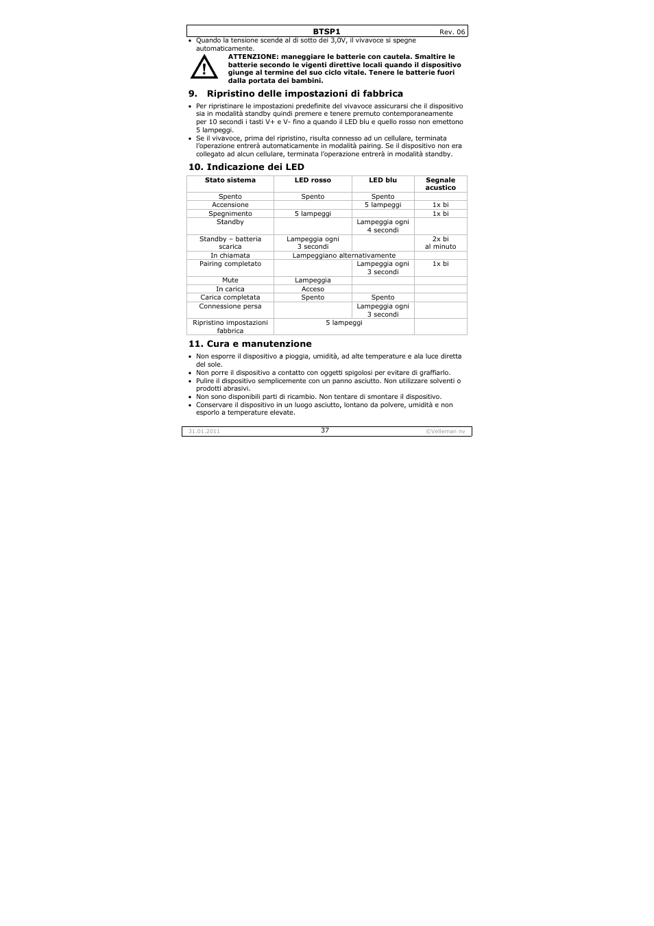 Velleman BTSP1 User Manual | Page 37 / 45