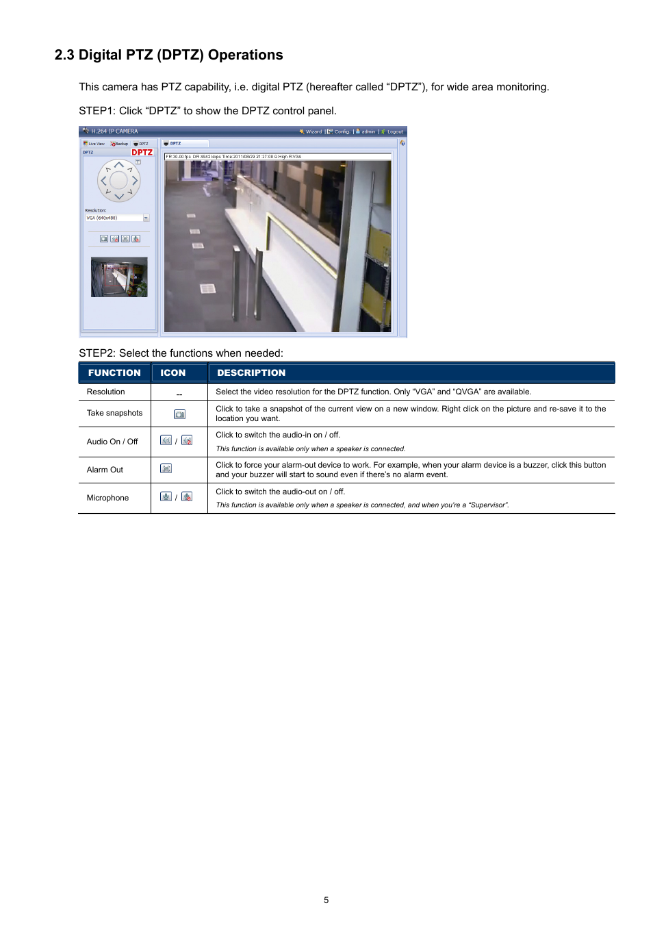 3 digital ptz (dptz) operations | Velleman CAMIP12 Quick Installation Guide User Manual | Page 10 / 69