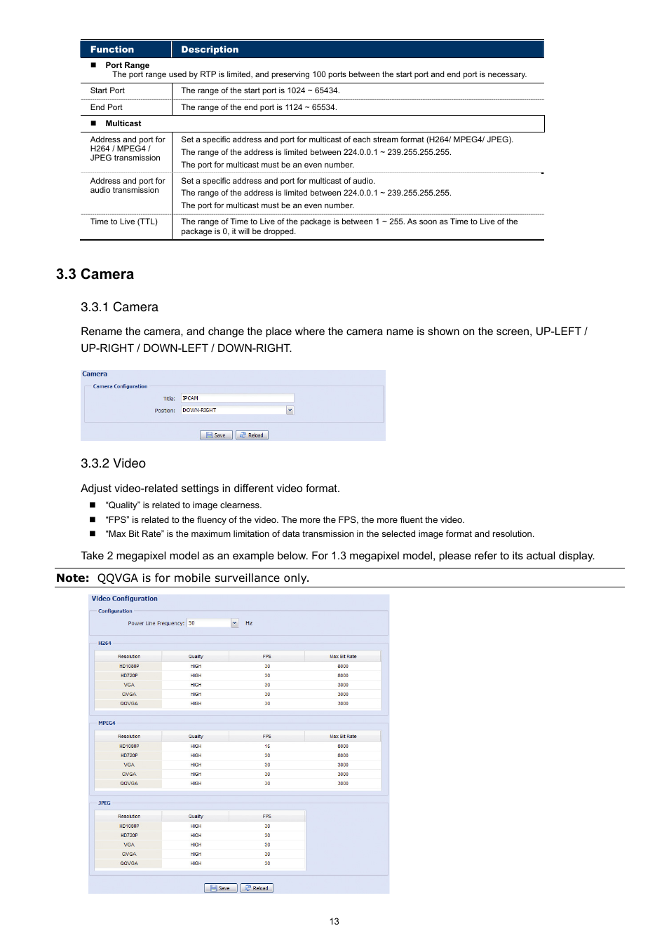 3 camera, 1 camera, 2 video | Velleman CAMIP12 Quick Installation Guide User Manual | Page 18 / 69