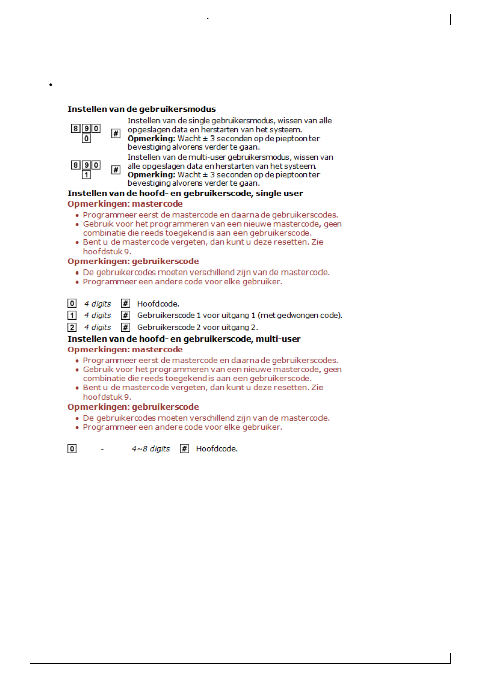 Nederlands | Velleman HAA2850 Setting Master Code and User Code User Manual | Page 3 / 6