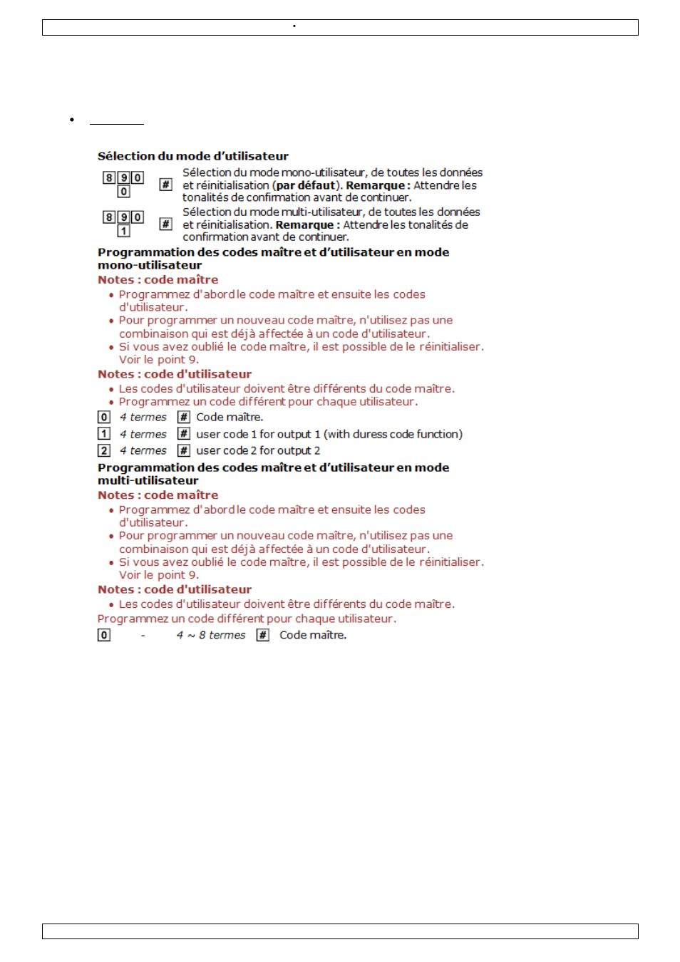 Francais | Velleman HAA2850 Setting Master Code and User Code User Manual | Page 4 / 6