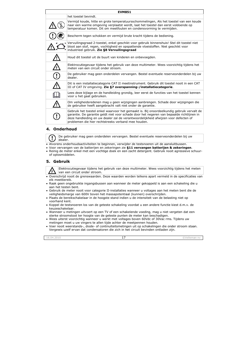 Velleman EVM851 User Manual | Page 17 / 44