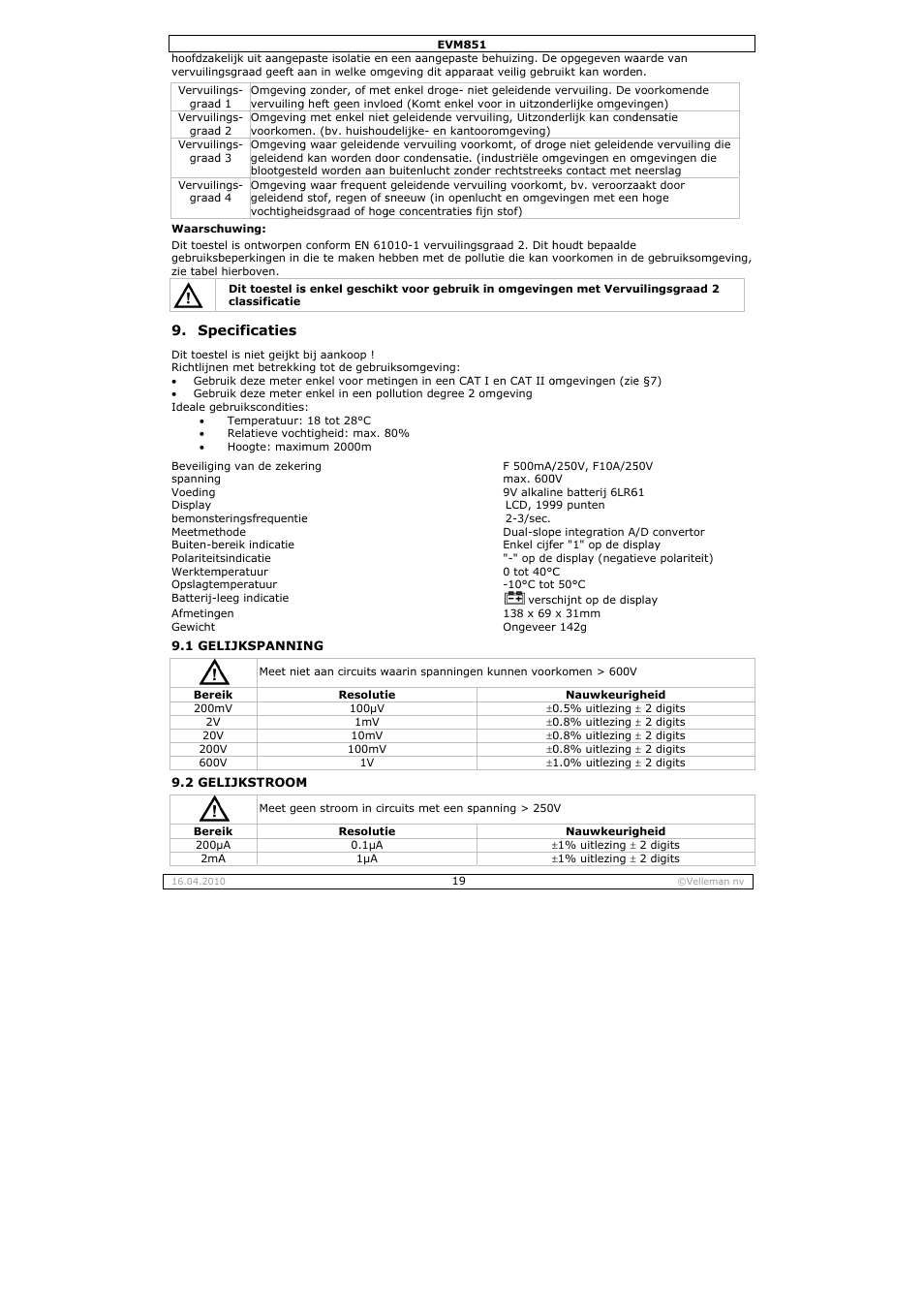 Velleman EVM851 User Manual | Page 19 / 44