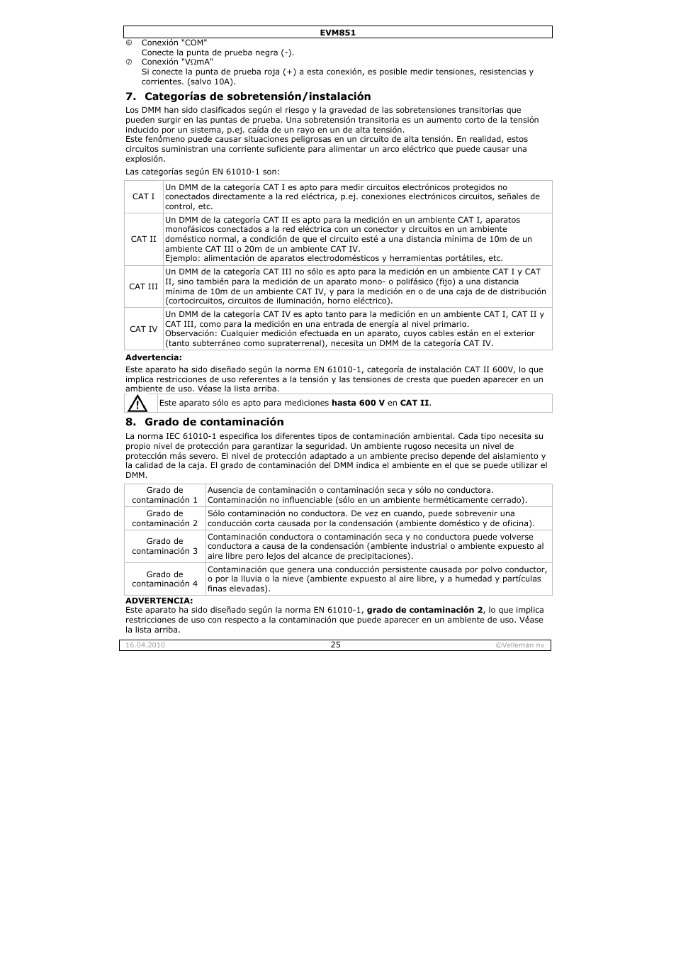 Velleman EVM851 User Manual | Page 25 / 44