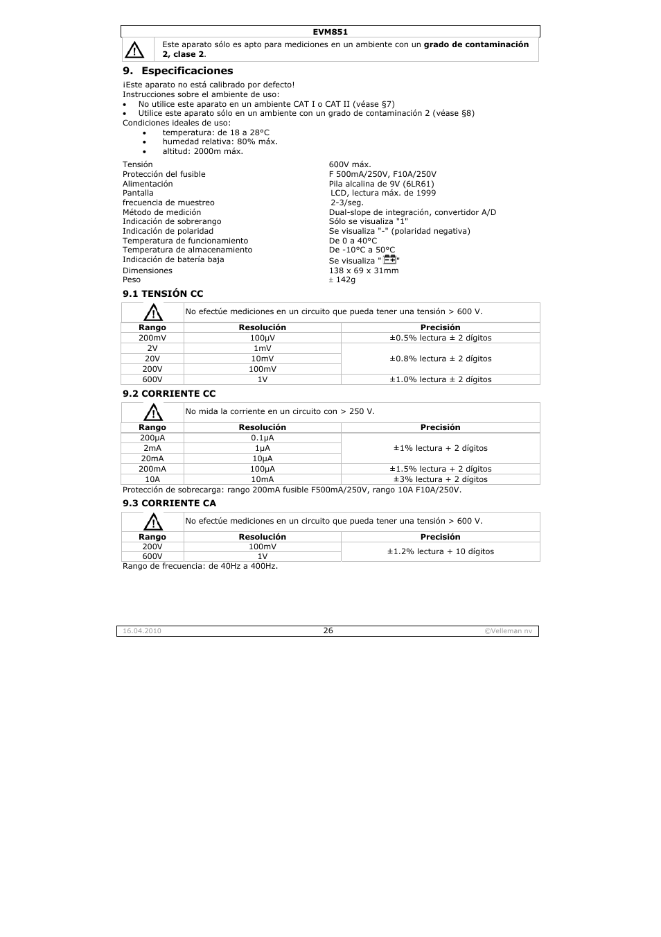 Velleman EVM851 User Manual | Page 26 / 44