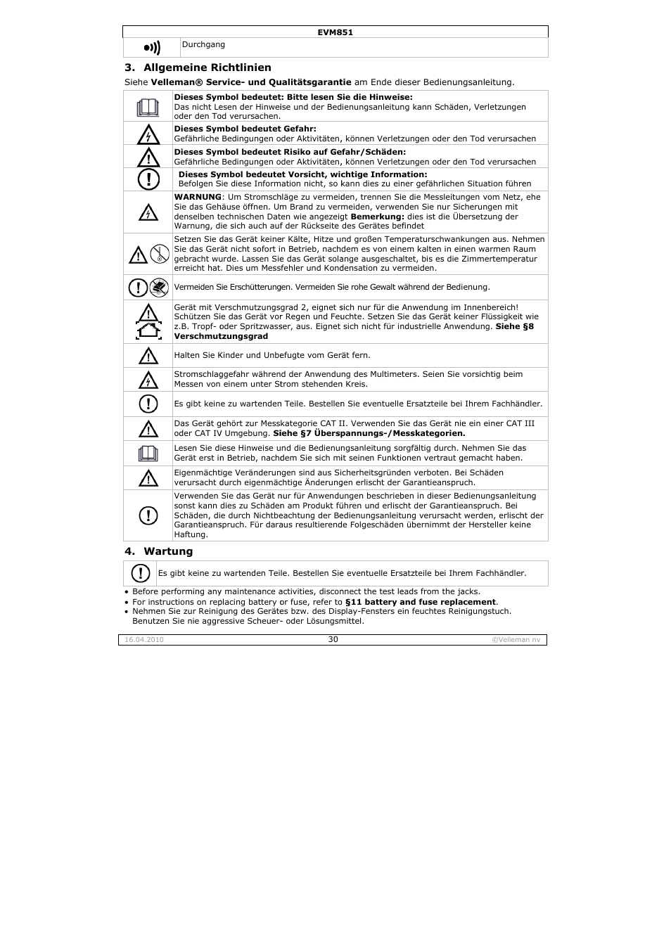 Velleman EVM851 User Manual | Page 30 / 44