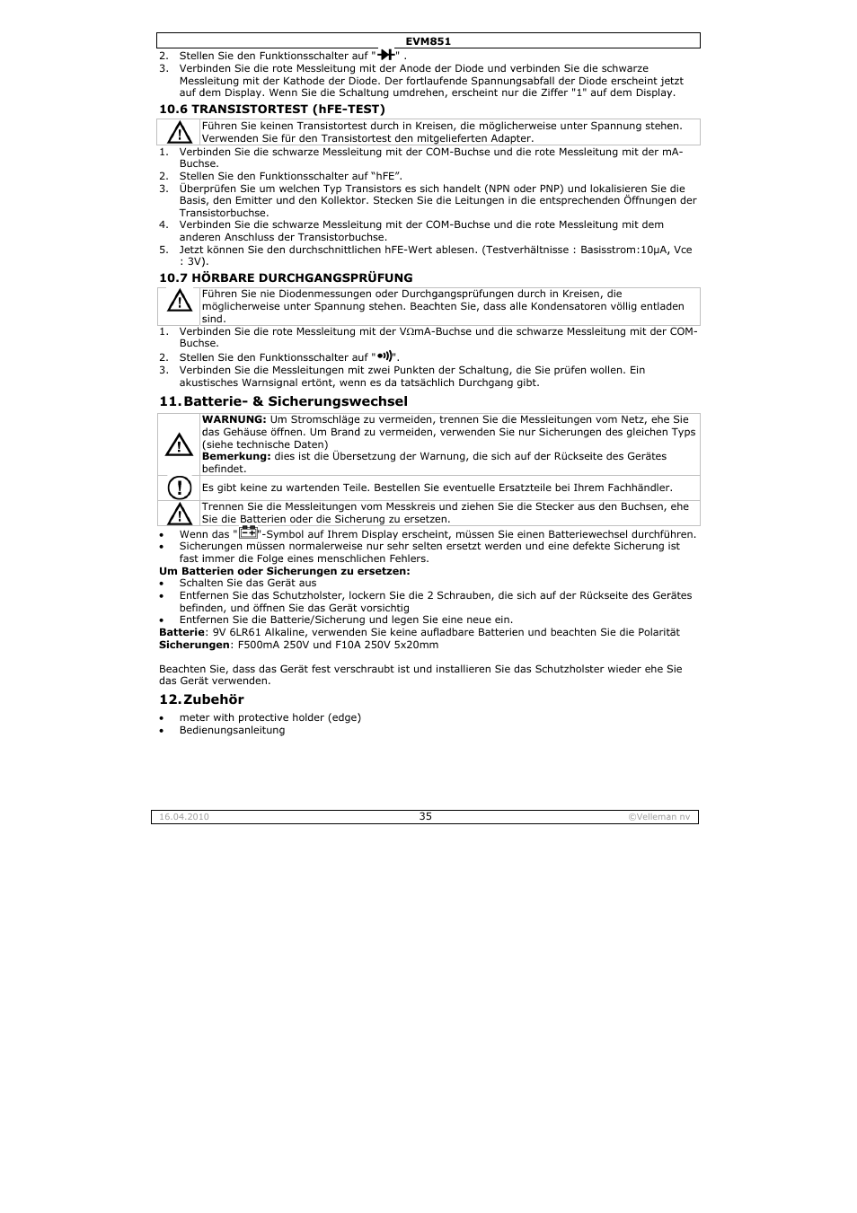 Velleman EVM851 User Manual | Page 35 / 44