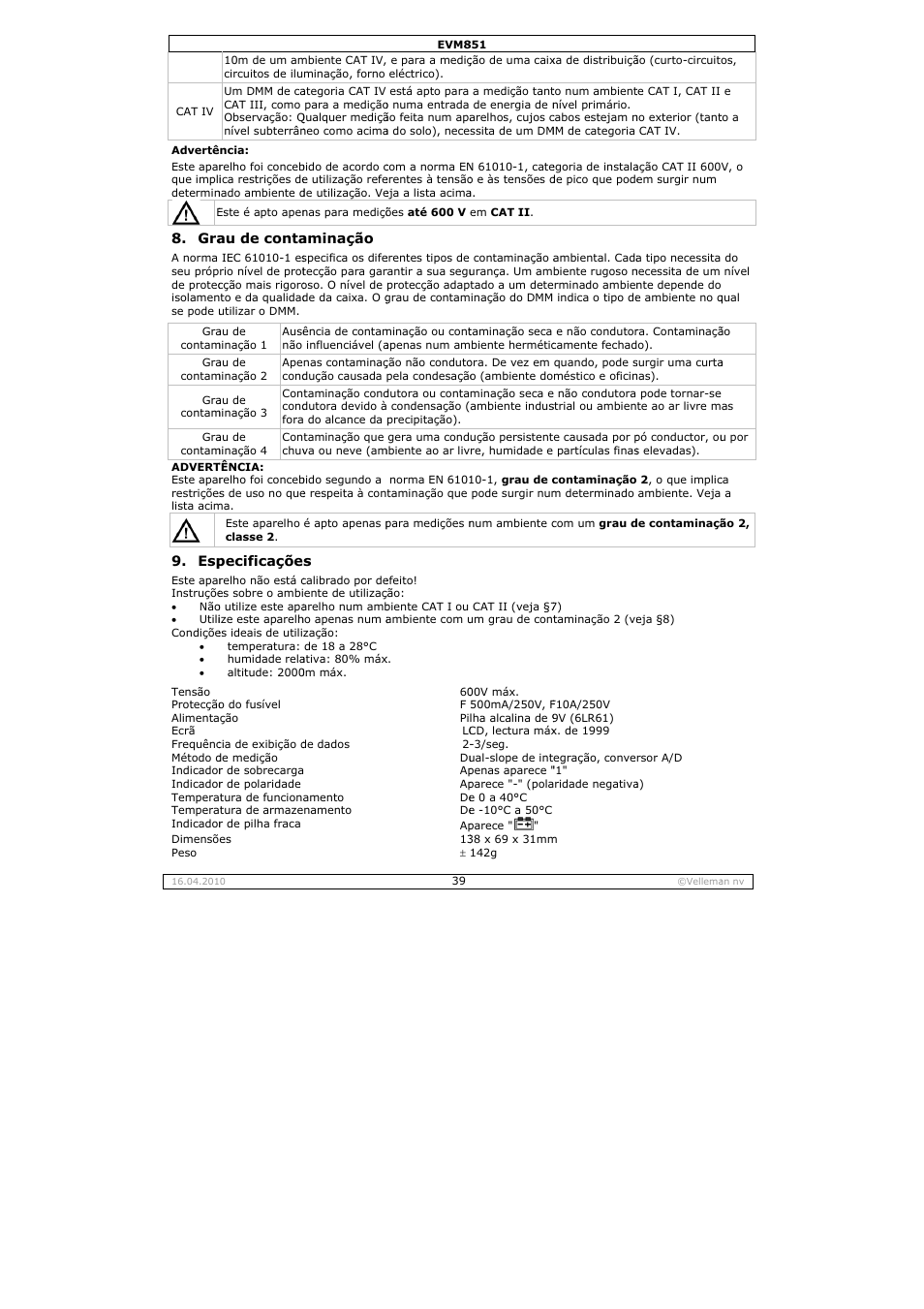 Velleman EVM851 User Manual | Page 39 / 44