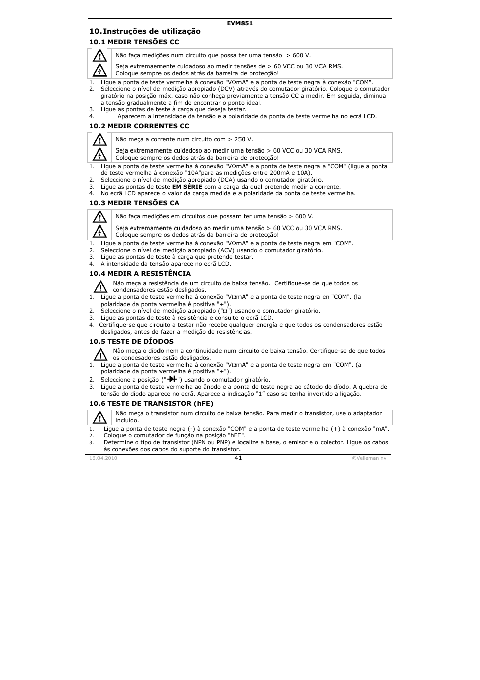 Velleman EVM851 User Manual | Page 41 / 44