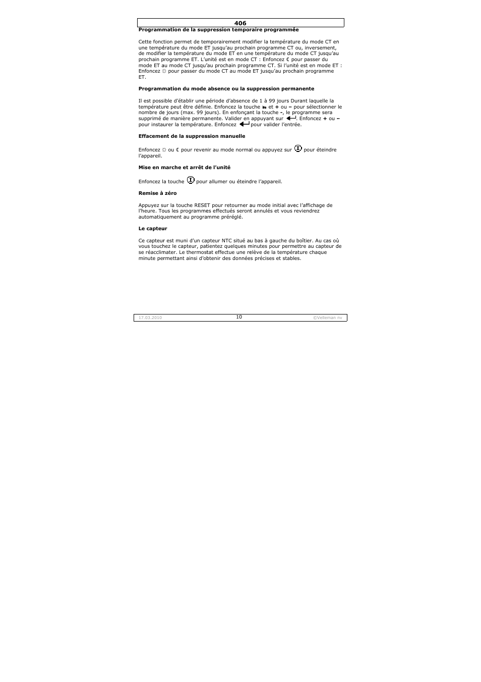 Velleman 406 User Manual | Page 10 / 32