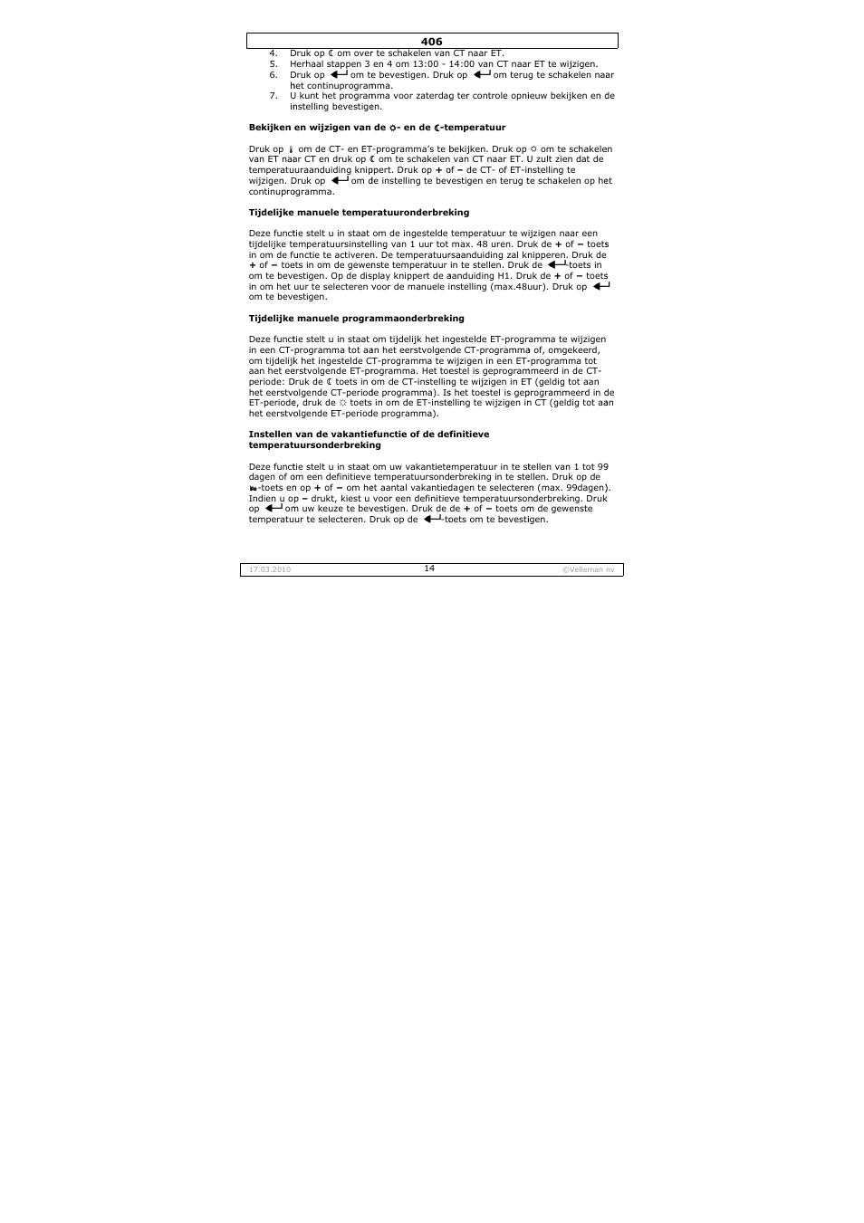 Velleman 406 User Manual | Page 14 / 32