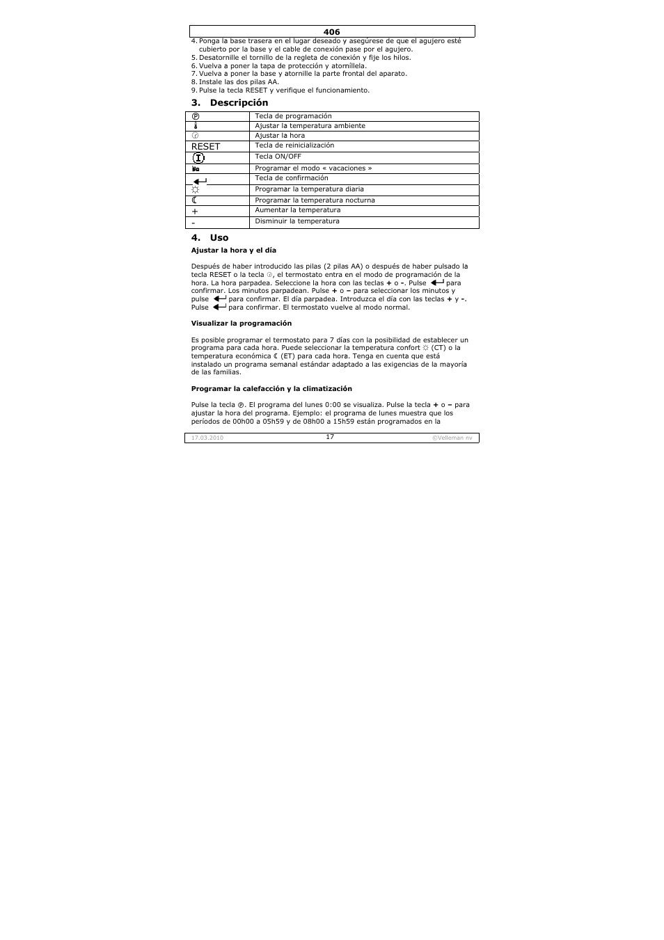 Velleman 406 User Manual | Page 17 / 32