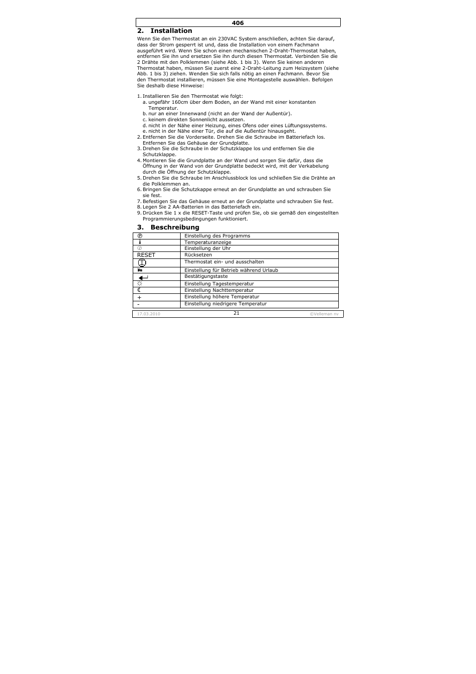 Velleman 406 User Manual | Page 21 / 32