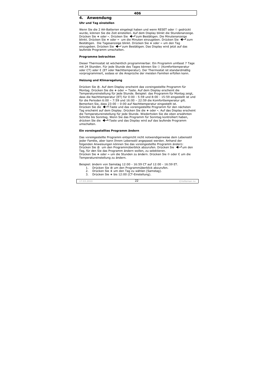 Velleman 406 User Manual | Page 22 / 32