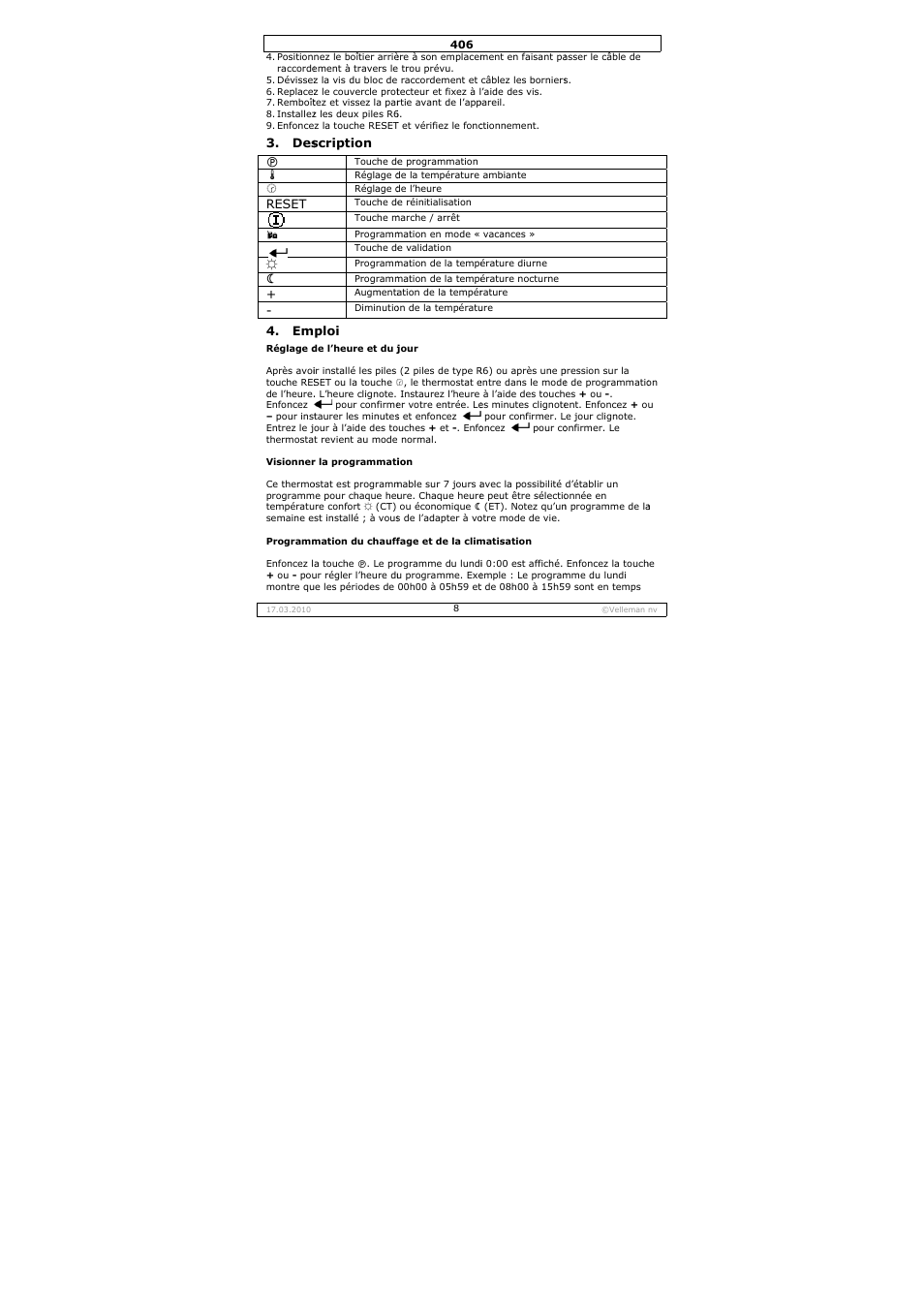 Velleman 406 User Manual | Page 8 / 32