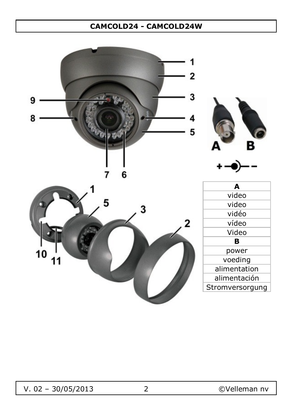 Velleman CAMCOLD24 User Manual | Page 2 / 71