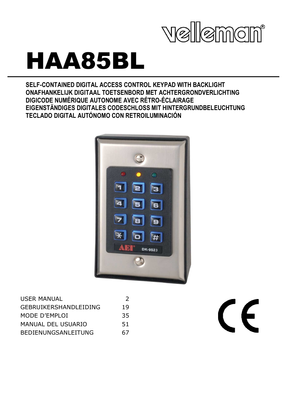 Velleman HAA85BL User Manual | 84 pages