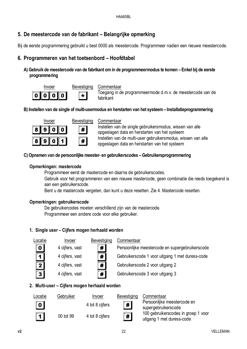 Velleman HAA85BL User Manual | Page 22 / 84