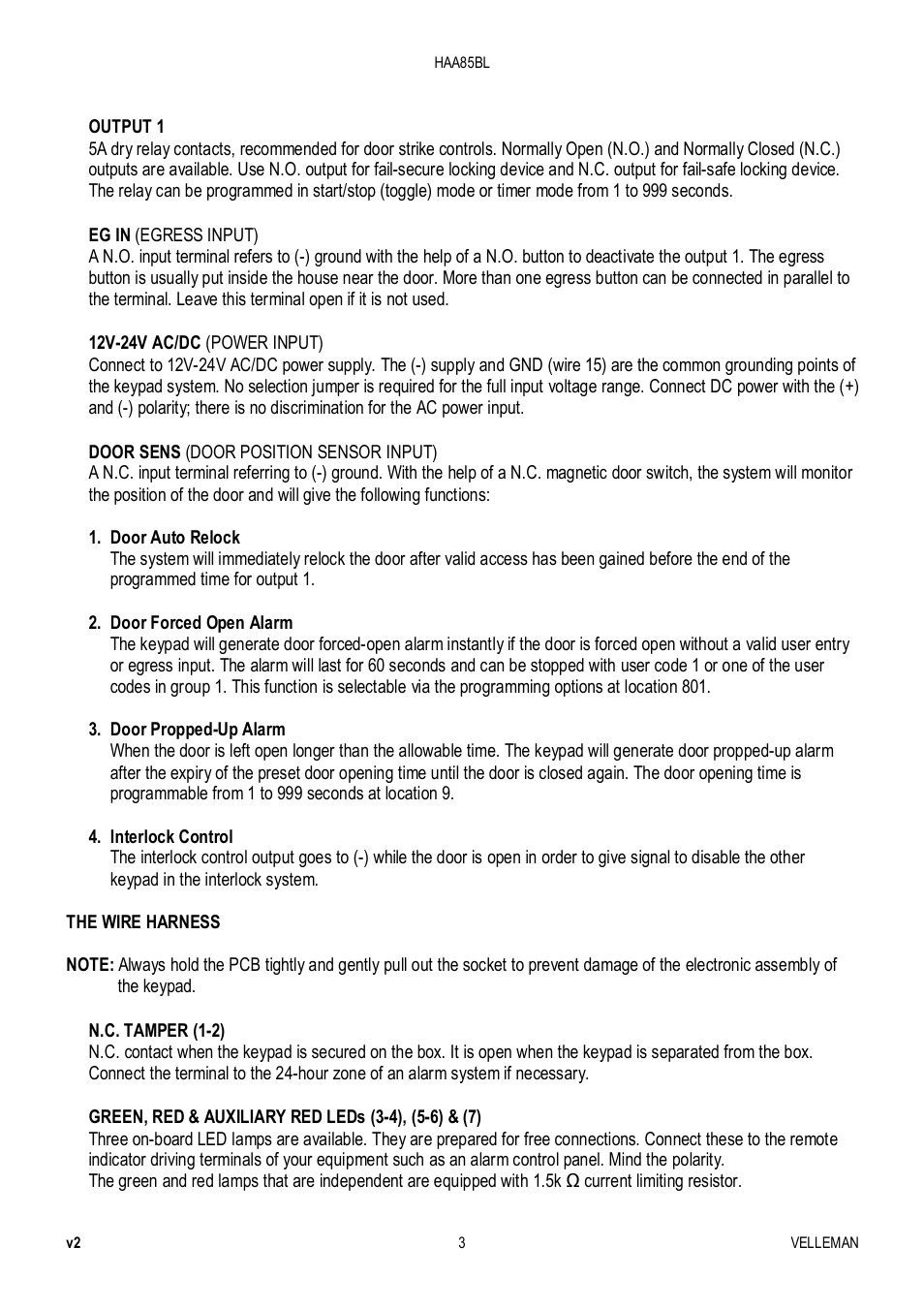 Velleman HAA85BL User Manual | Page 3 / 84
