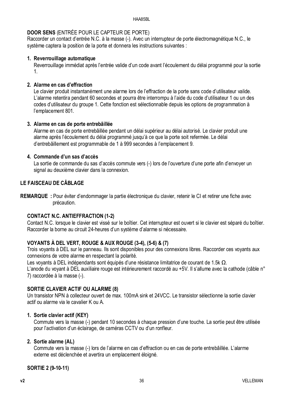 Velleman HAA85BL User Manual | Page 36 / 84