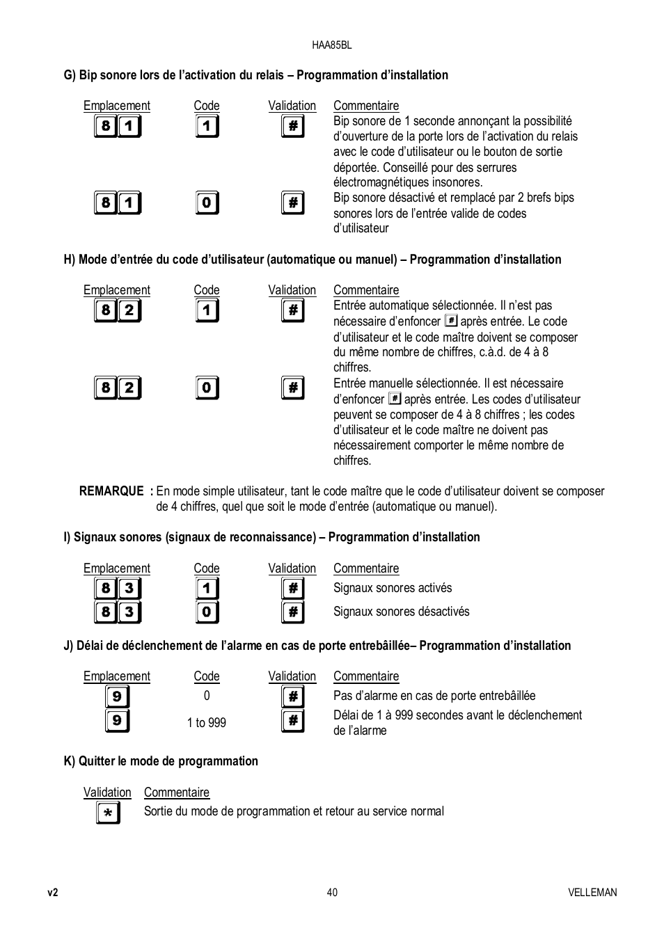 Velleman HAA85BL User Manual | Page 40 / 84