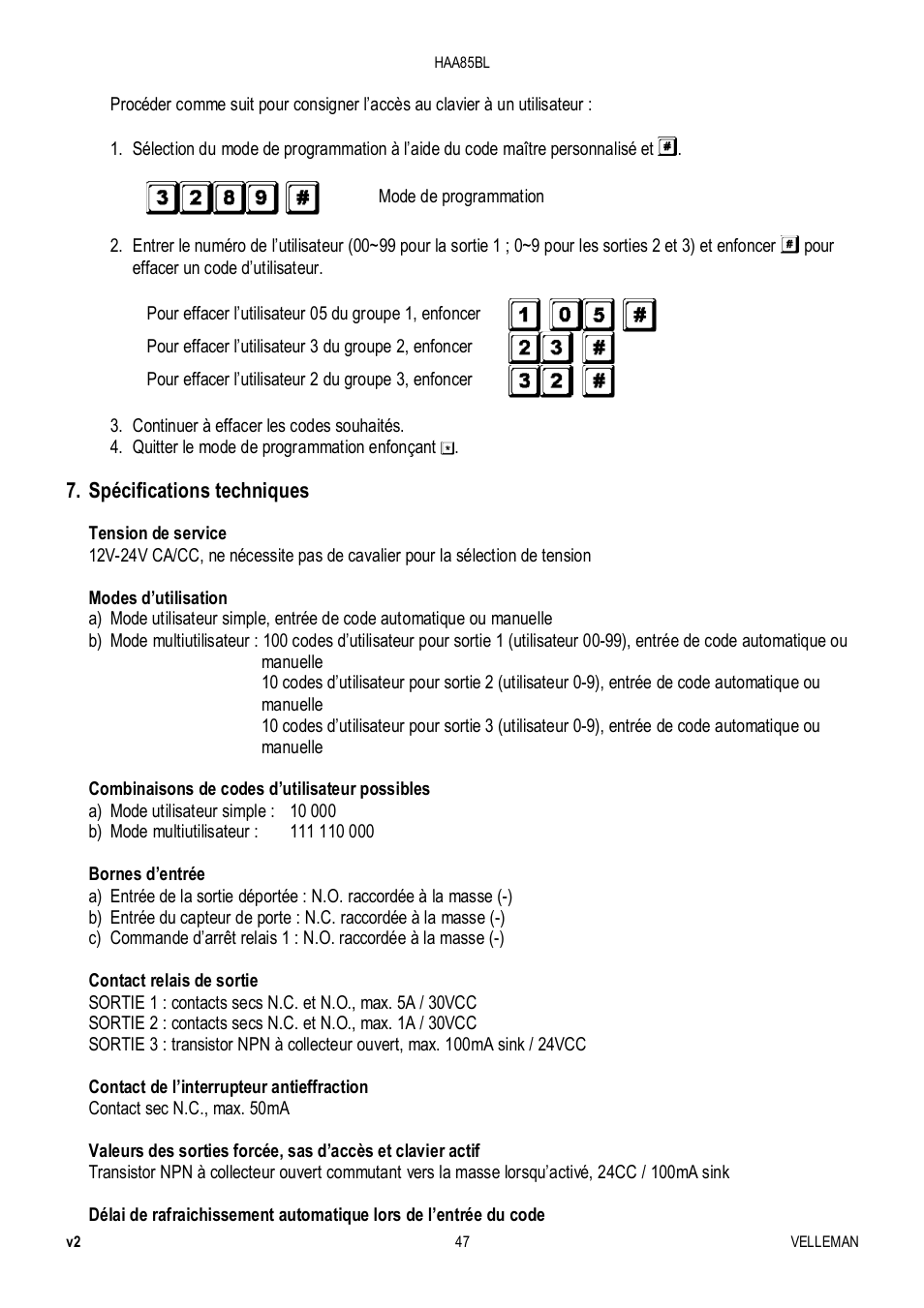 Velleman HAA85BL User Manual | Page 47 / 84