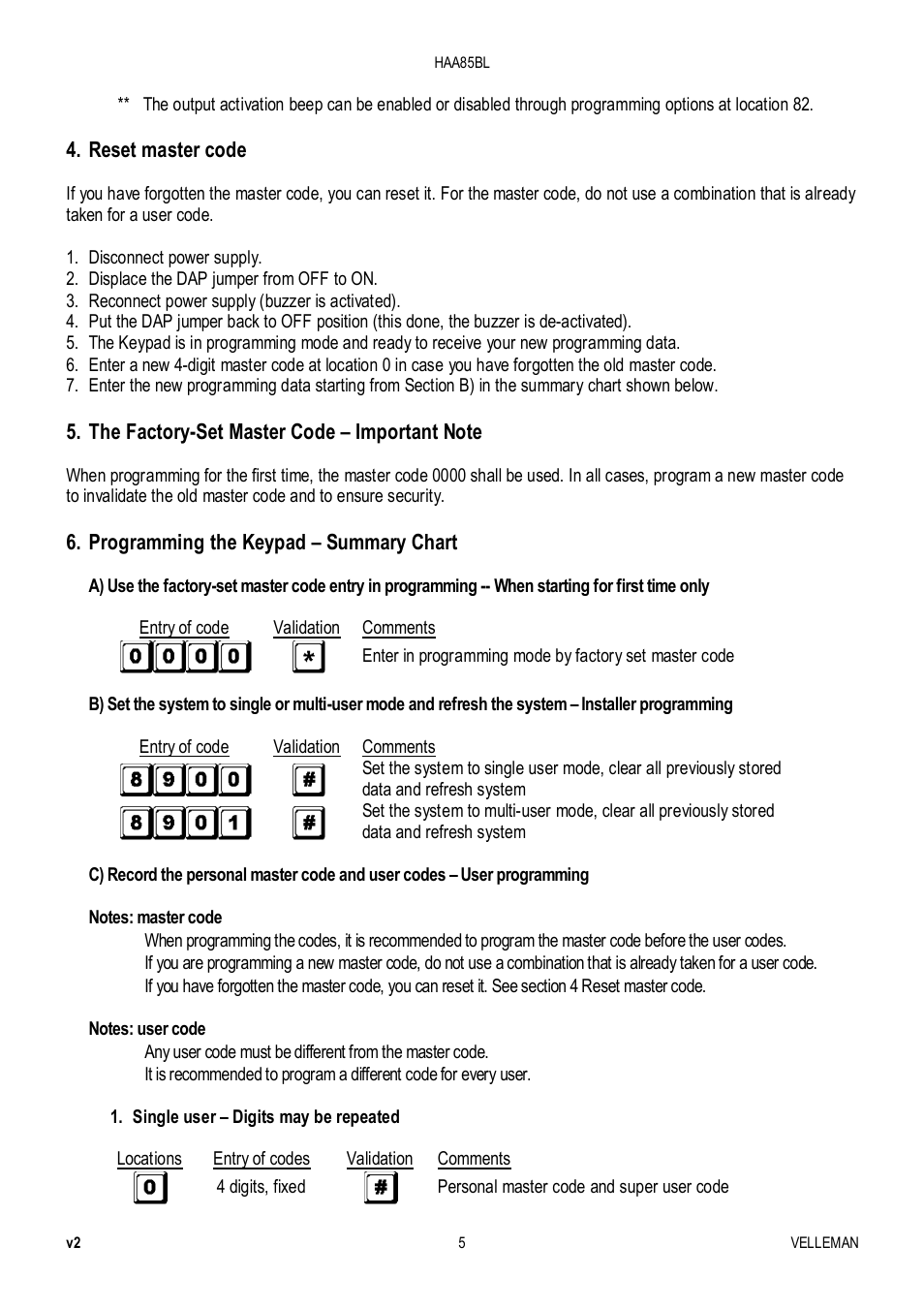 Velleman HAA85BL User Manual | Page 5 / 84