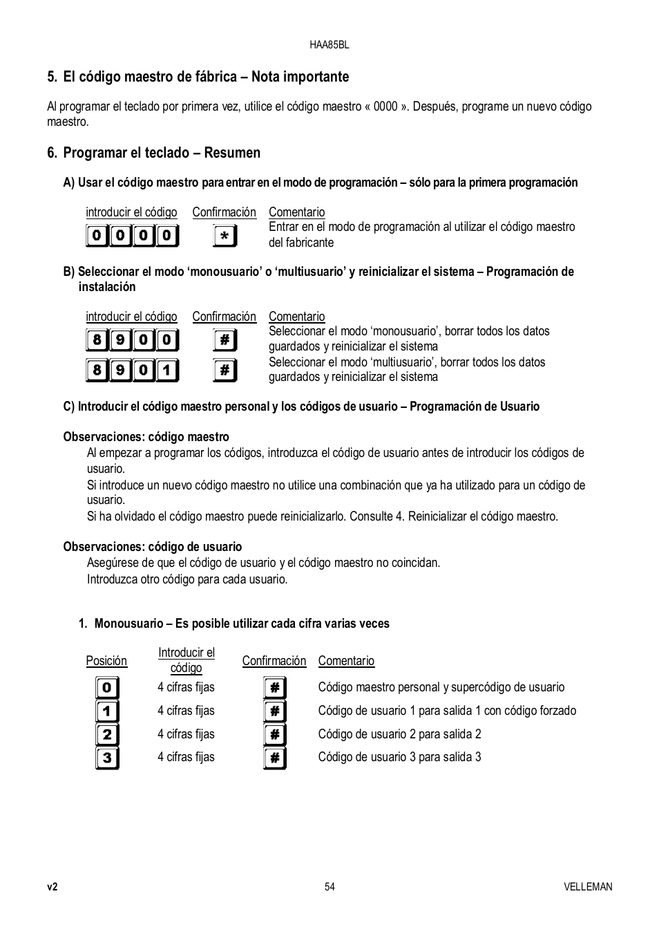 Velleman HAA85BL User Manual | Page 54 / 84