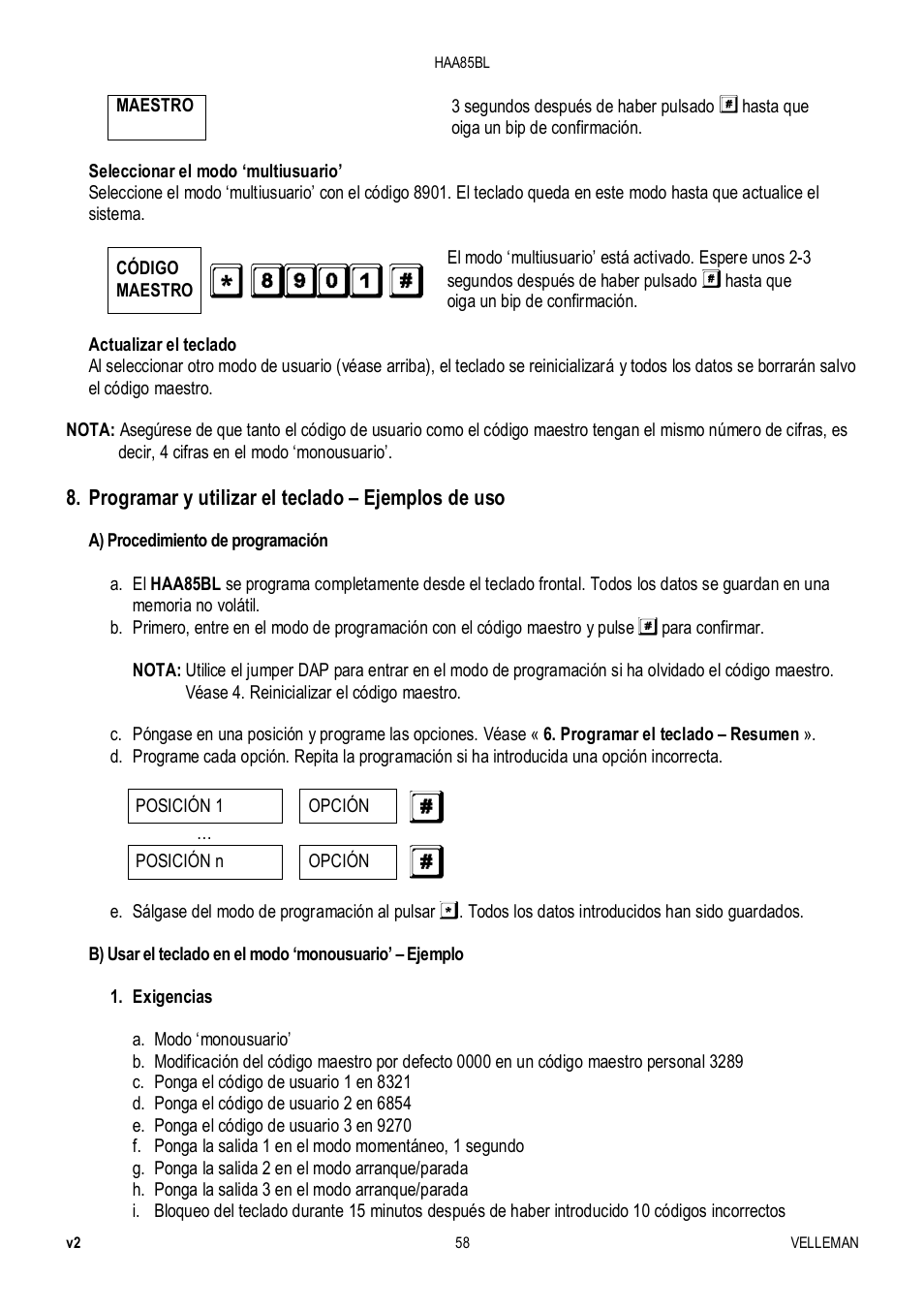 Velleman HAA85BL User Manual | Page 58 / 84
