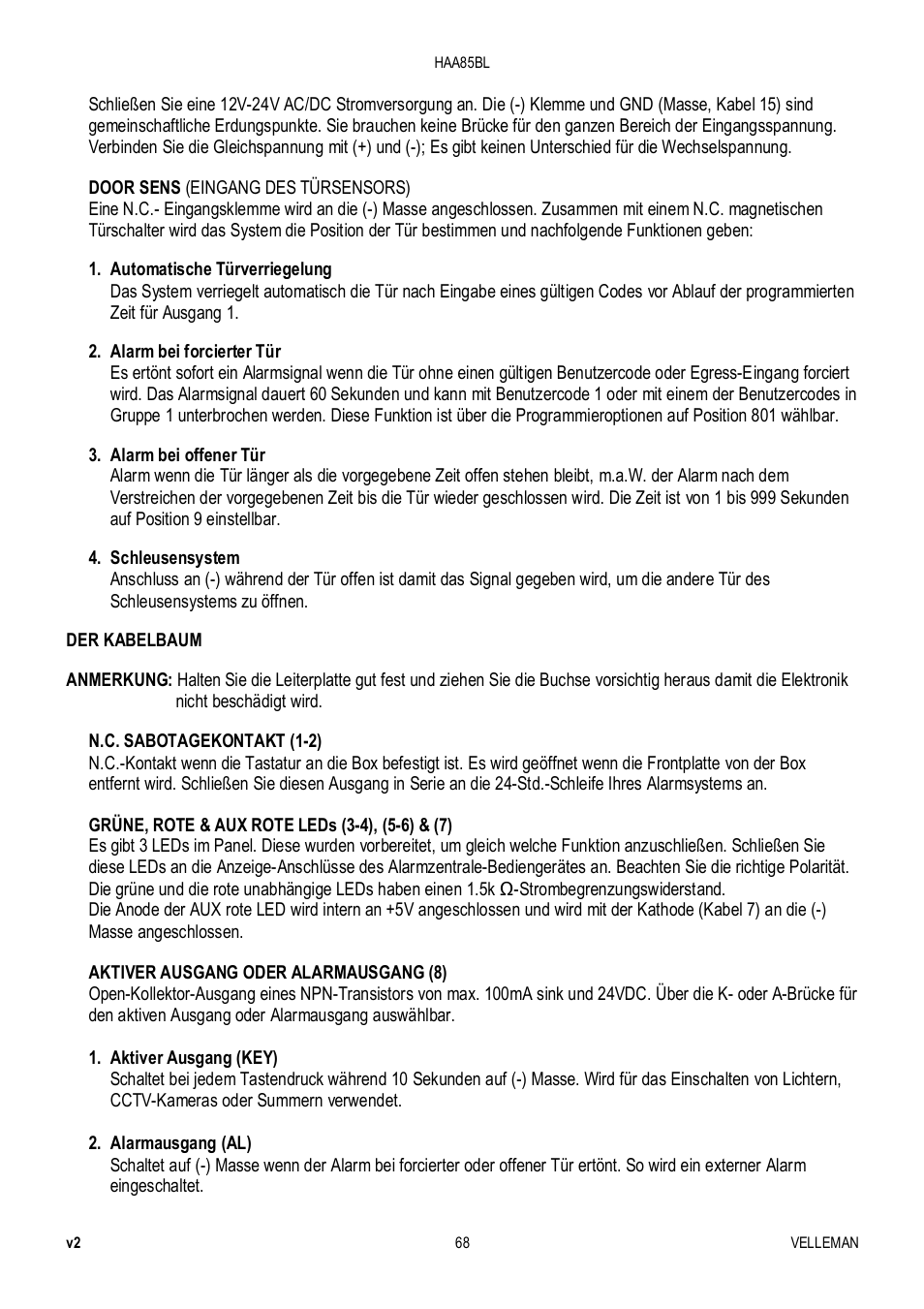 Velleman HAA85BL User Manual | Page 68 / 84