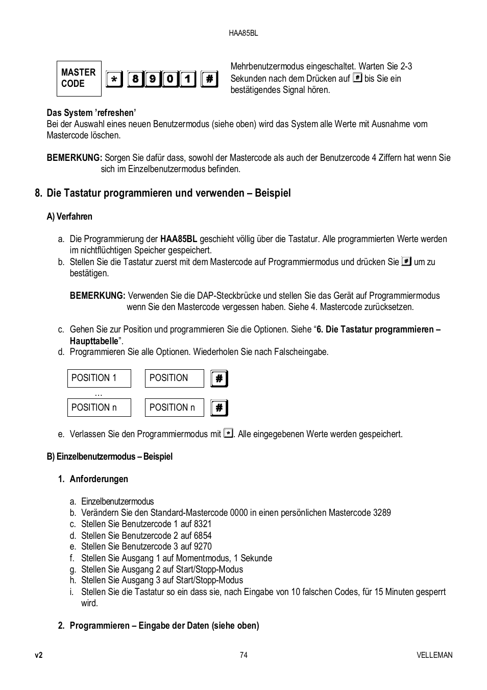 Velleman HAA85BL User Manual | Page 74 / 84