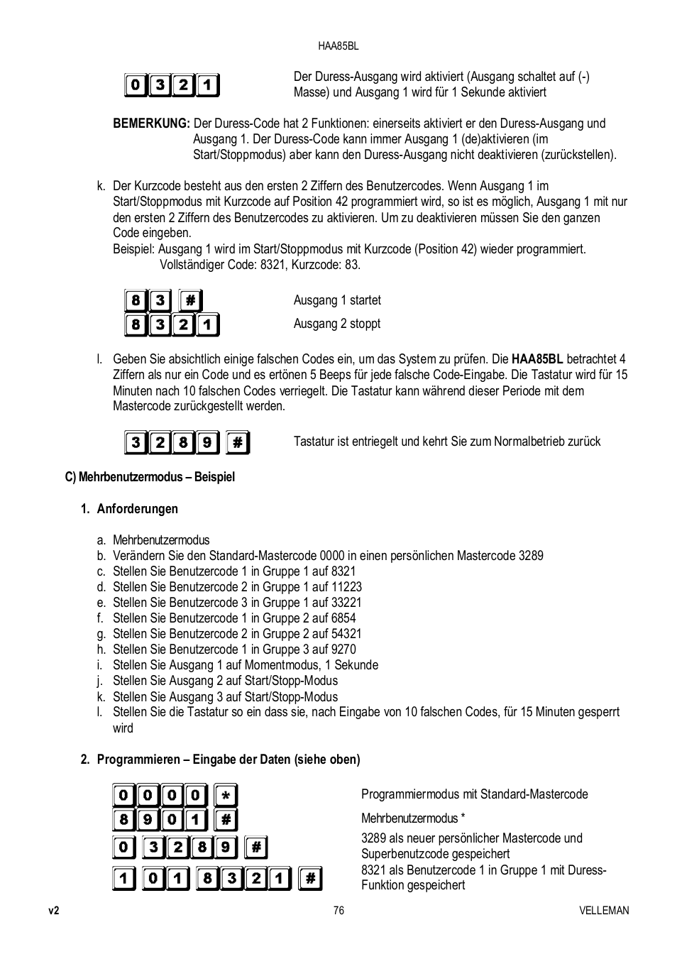 Velleman HAA85BL User Manual | Page 76 / 84