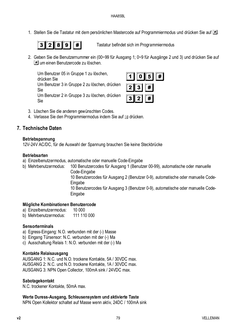 Velleman HAA85BL User Manual | Page 79 / 84