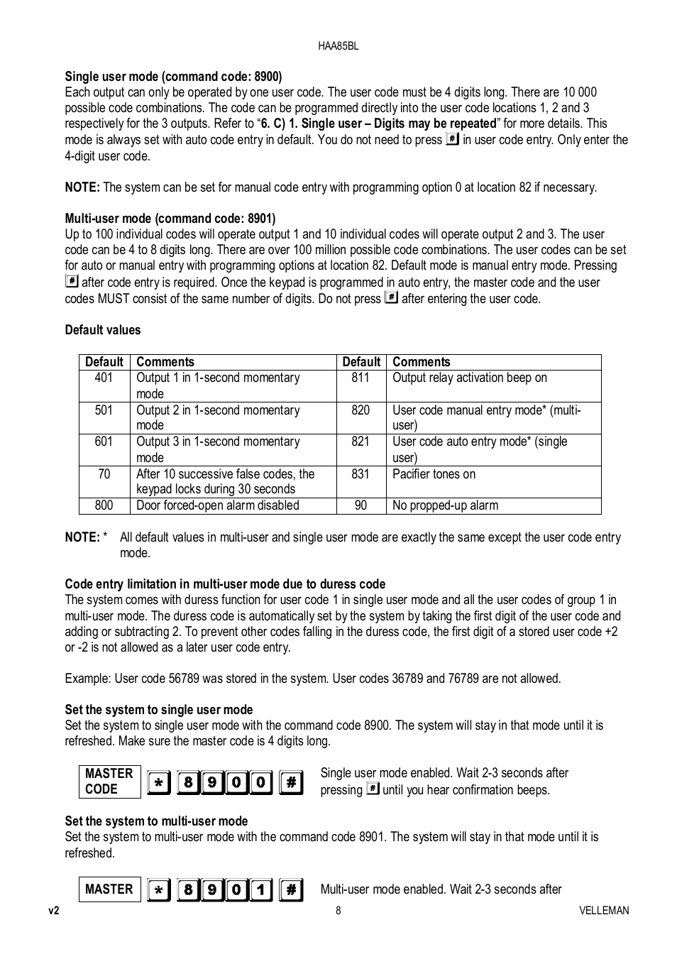Velleman HAA85BL User Manual | Page 8 / 84