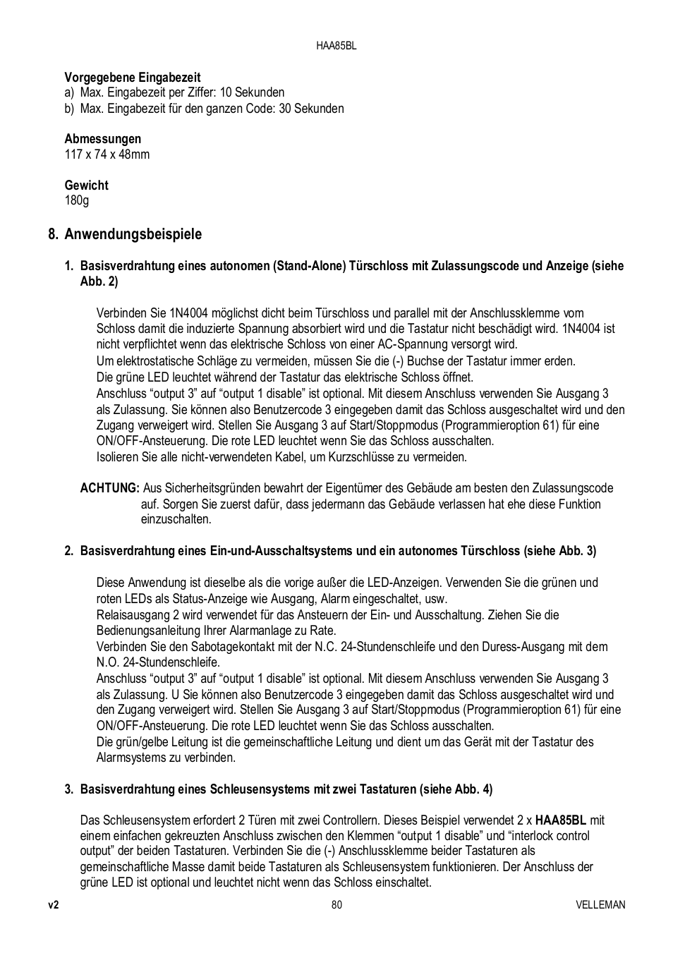 Velleman HAA85BL User Manual | Page 80 / 84