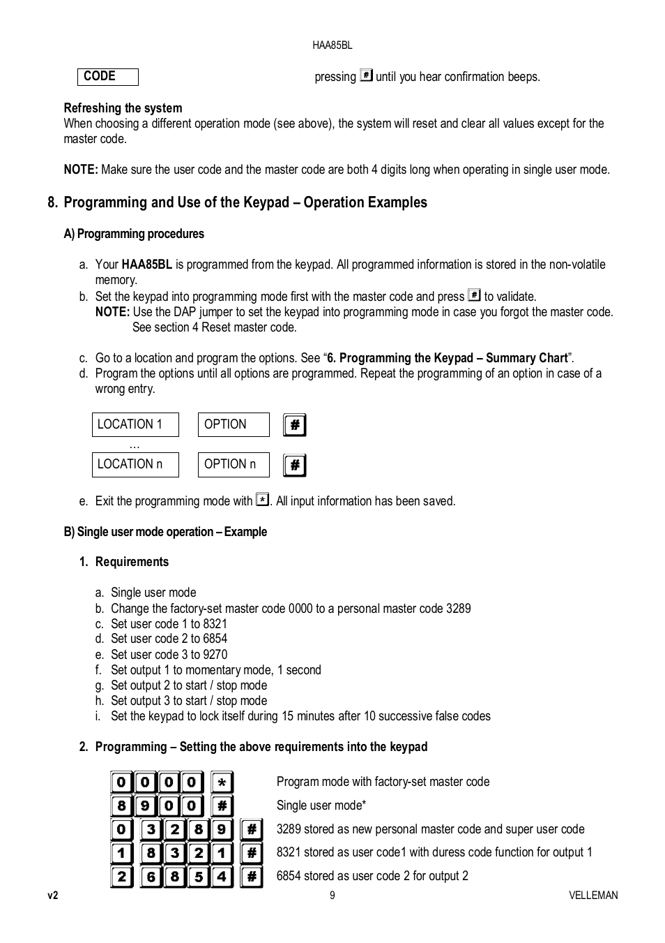 Velleman HAA85BL User Manual | Page 9 / 84