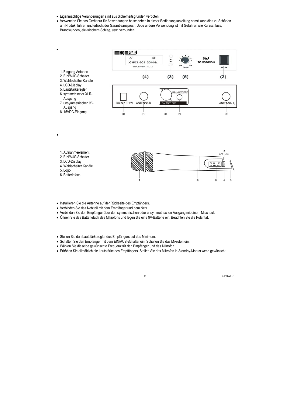 Umschreibung, Installation, Anwendung | Velleman MICW50 User Manual | Page 16 / 20