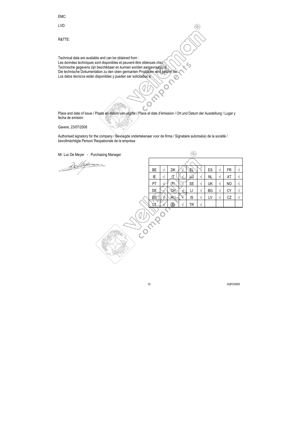 Velleman MICW50 User Manual | Page 19 / 20
