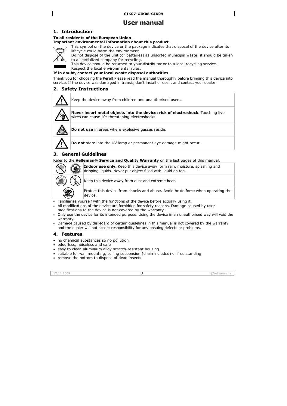 User m, Anual | Velleman GIK07 User Manual | Page 3 / 18
