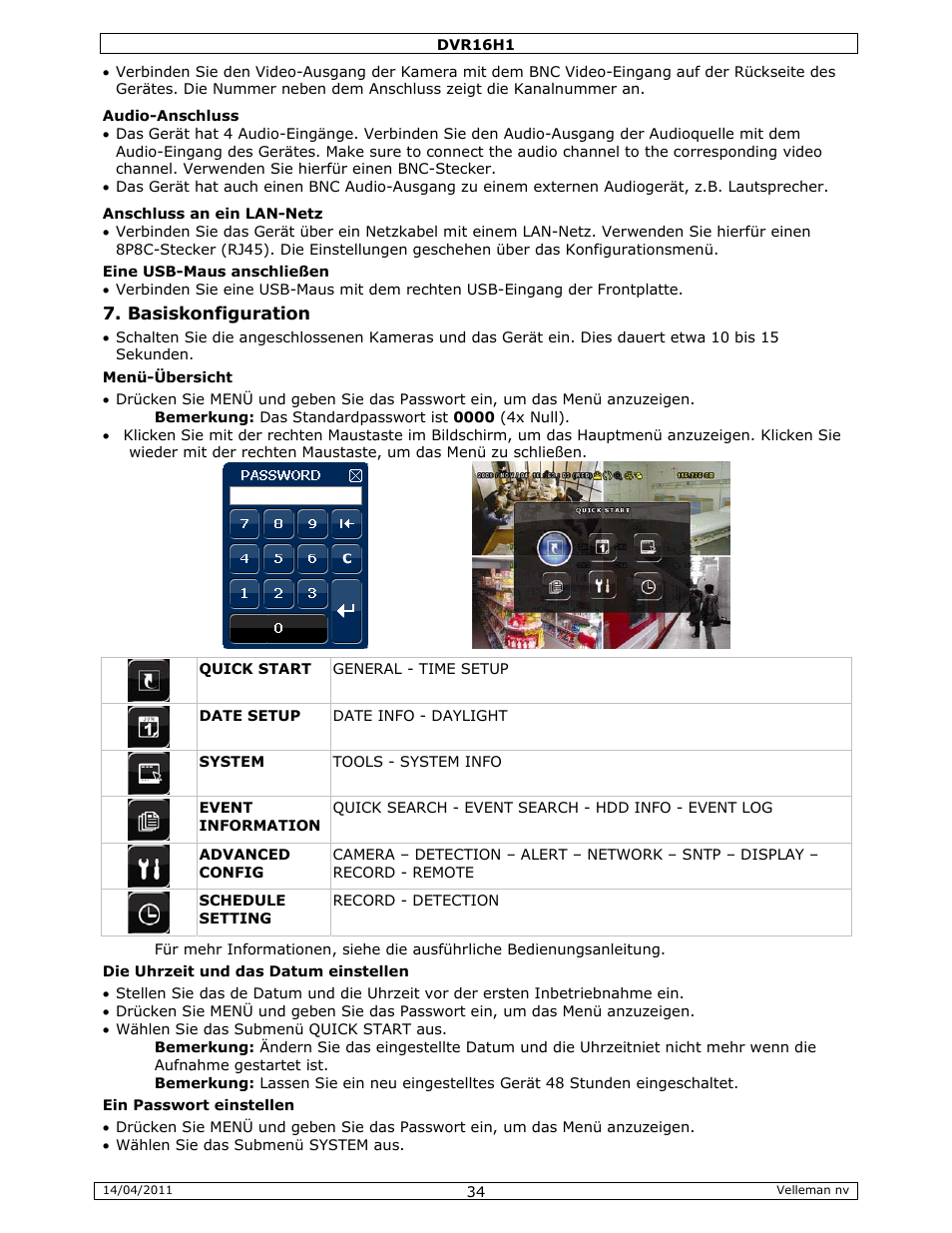 Velleman DVR16H1 Quick Installation Guide User Manual | Page 34 / 39